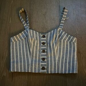 Adorable striped top shop button down crop tank size 4
